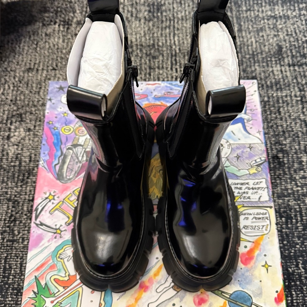 Jeffrey Campbell Stomped Platform Boots Black - Picture 4 of 13